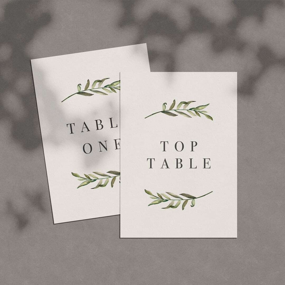 Classic Leaf Table Numbers Names or Numbers - Etsy UK