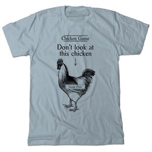 Chicken Game T-shirt Funny Meme Chicken White Tee Shirt - Etsy