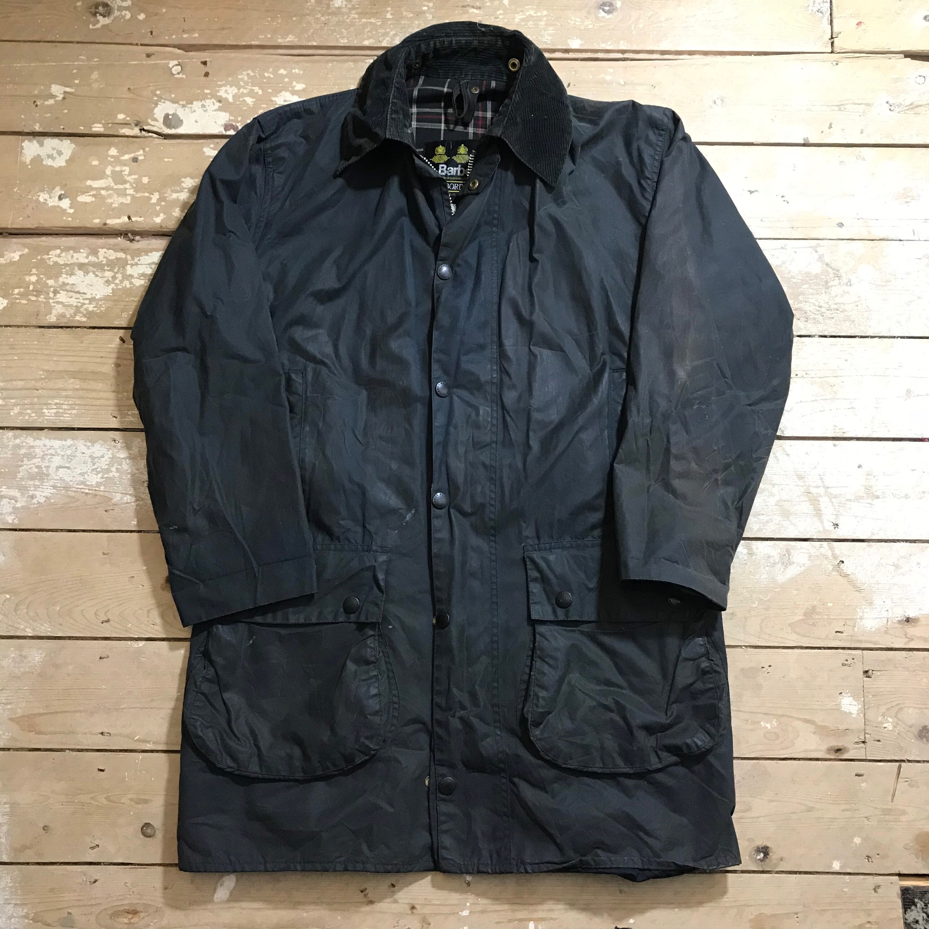 Image of Vintage Barbour Blue Border Jacket Country Field Coat 38"