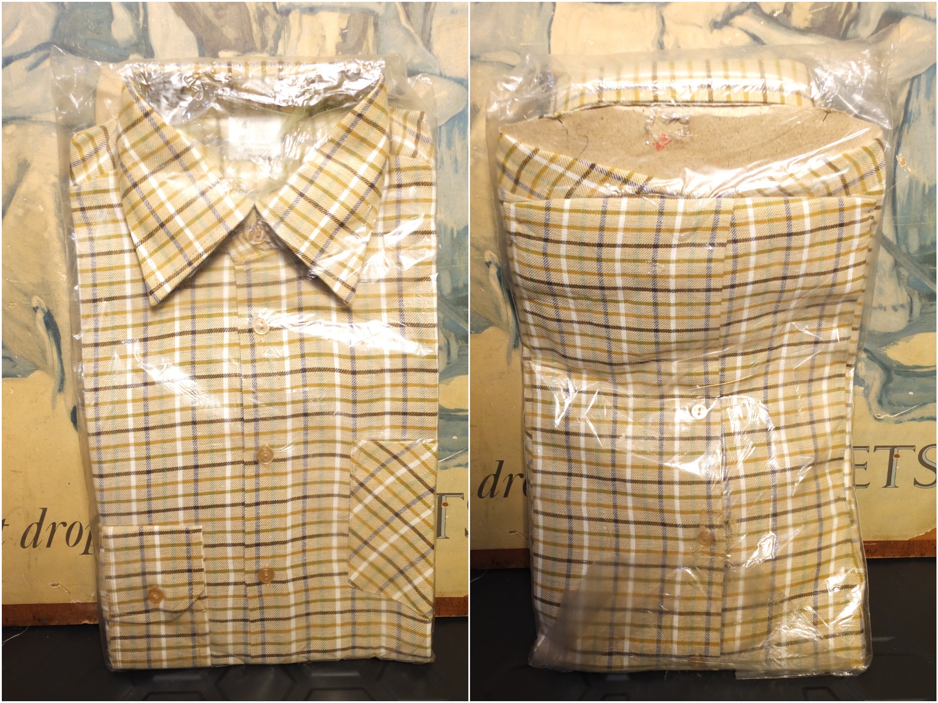 Image of Vintage Deadstock 80's Shirt Polycotton Country Check 15 1/2" Medium