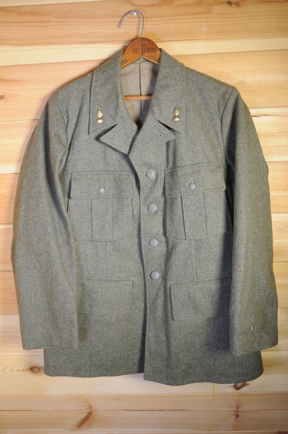 Vintage Swedish Army Fitted Wool Coat Jacket Tunic WWII M39. NEW, 1940 Vintage Swedish Army Fitted Wool Coat Jacket Tunic WWII M39. NEW, 1940