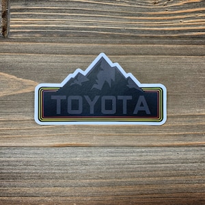 Retro Toyota Mountains sticker