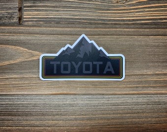 Retro Toyota Mountains sticker