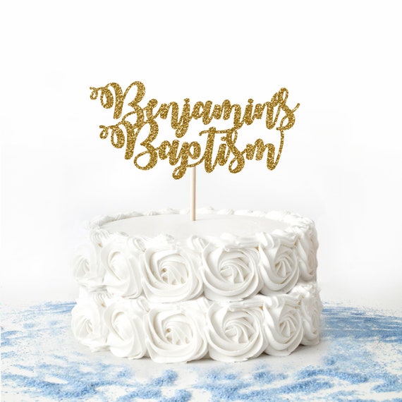 Personalised Baptism Cake Topper Gender Neutral Custom Name Etsy