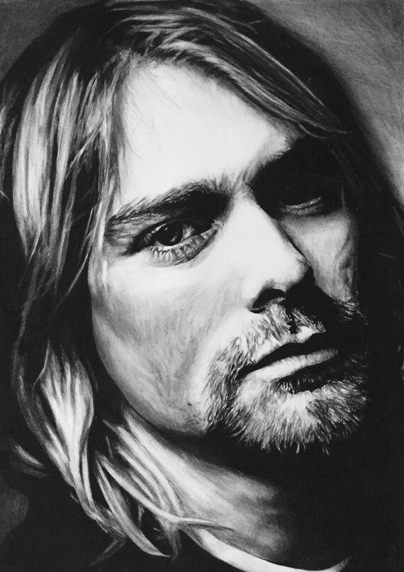 Kurt Cobain A2 Drawing | Etsy