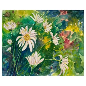 Peinture florale - Soirée entre filles! - 10 par 8 pouces emmêlés pour s’adapter à une aquarelle de 12 par 10 cadres sur papier