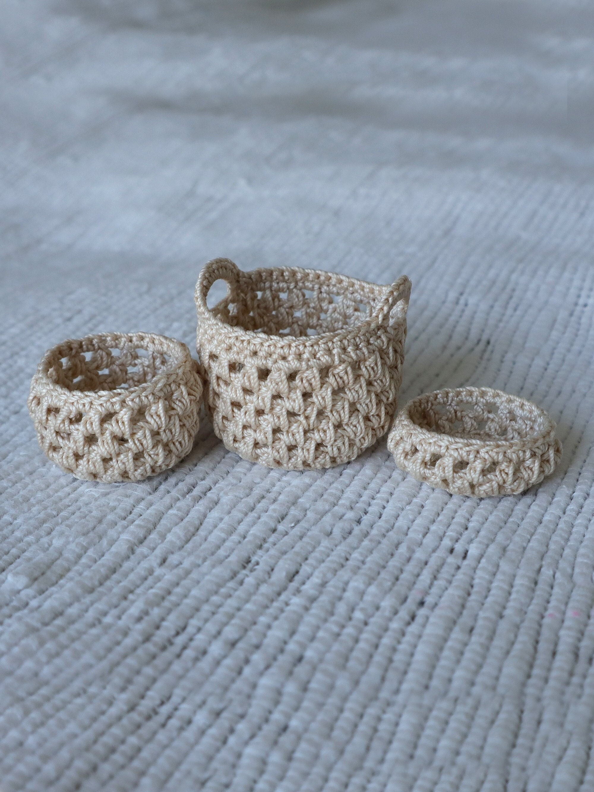 Crochet Miniature Baskets, Dollhouse Miniature 1:12 Scale - Etsy