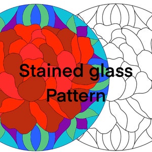 Stained Glass Peony Pattern