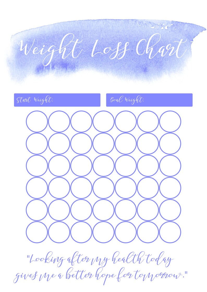 All Printable Weight Loss Chart A4 Slimming World Weight Etsy