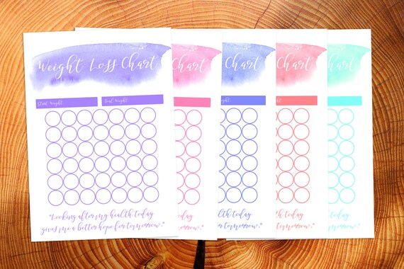 Mint Printable Weight Loss Chart A4 Slimming World Weight | Etsy