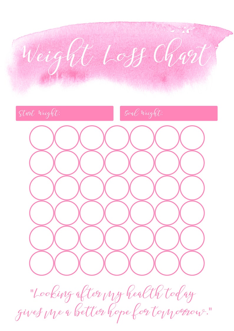 All Printable Weight Loss Chart A4 Slimming World Weight Etsy Uk