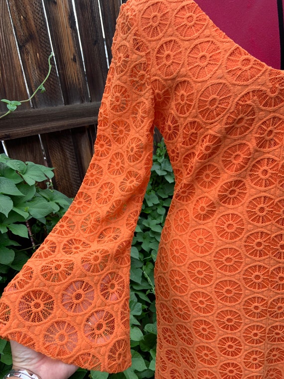 Vintage 1960’s Orange Pinwheel Maxi Dress - image 3