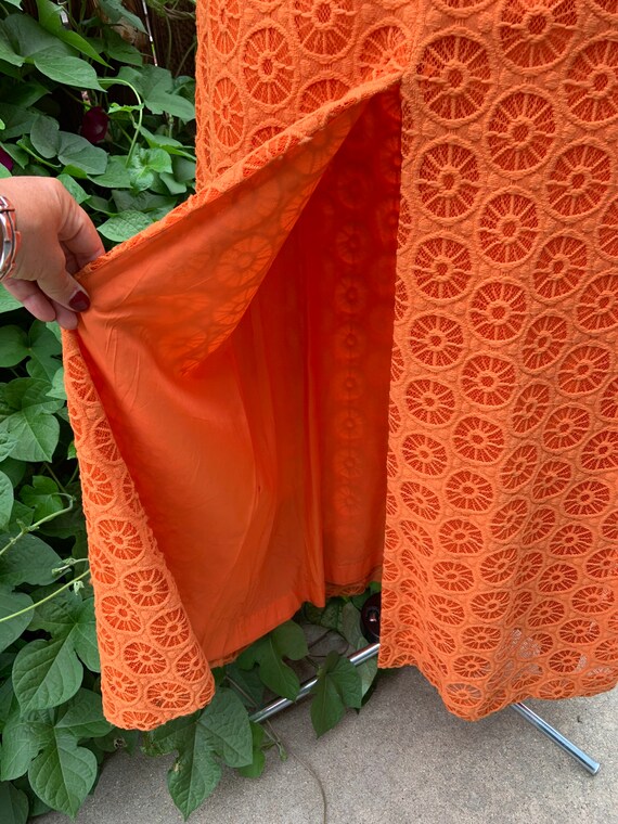 Vintage 1960’s Orange Pinwheel Maxi Dress - image 4