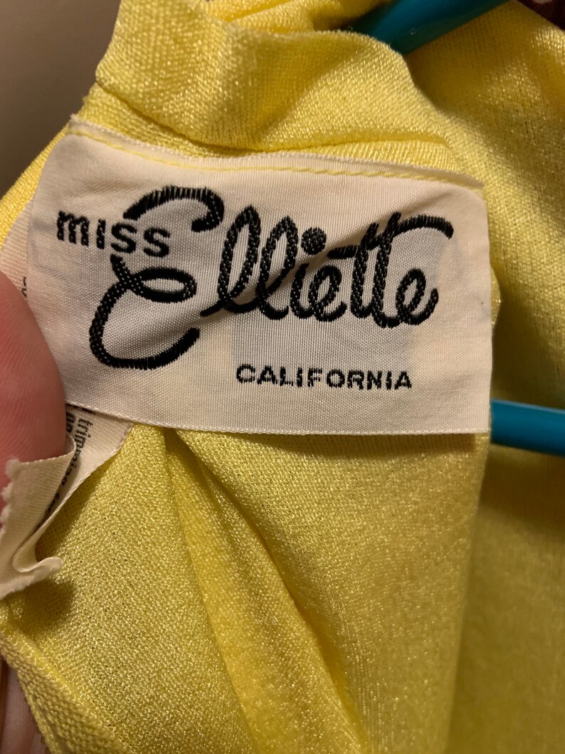 Vintage 1960s Miss Elliette California Yellow Dress image 3