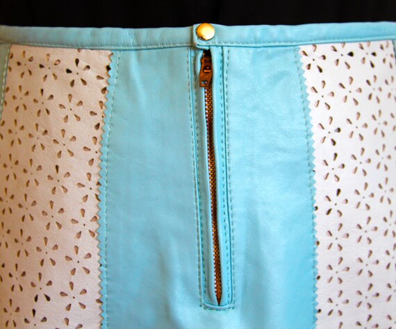Vintage 1970's Leather Daisy Skirt - image 3