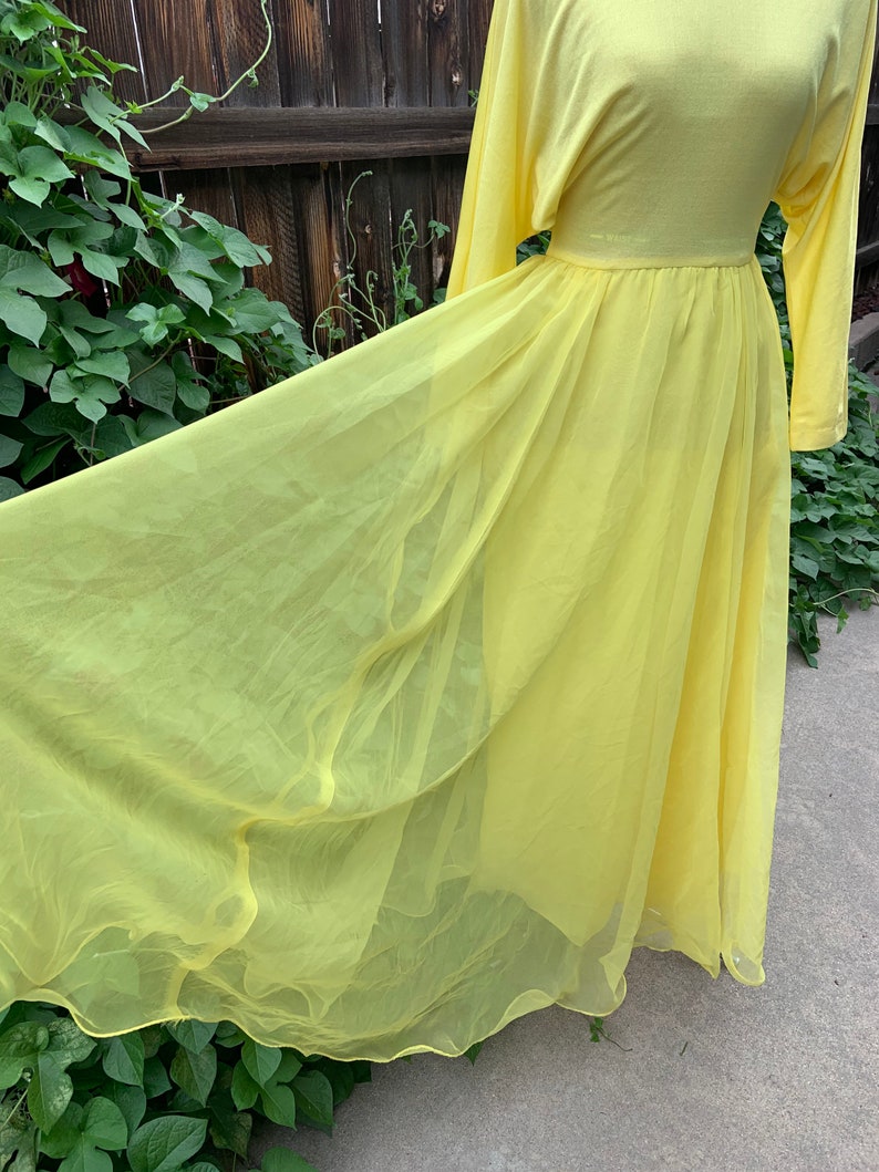 Vintage 1960s Miss Elliette California Yellow Dress image 4