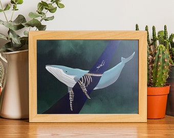 X-Ray Whale  - Digital print - A4 & A6