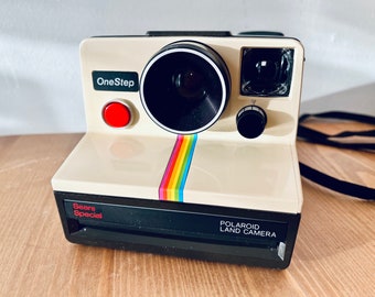 Polaroid OneStep Rainbow - Great Working Instant Film Camera - Great 1970s Camera - Great Polaroid Camera + Free Camera Strap