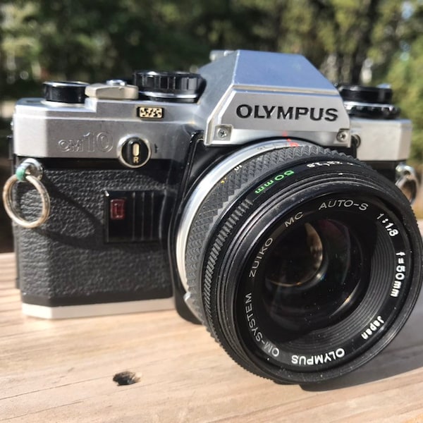 Olympus OM-10 Working SLR Film Camera with Olympus 50mm 1:1.8 Lens - Great Working 35mm Film Camera - Great Student Camera