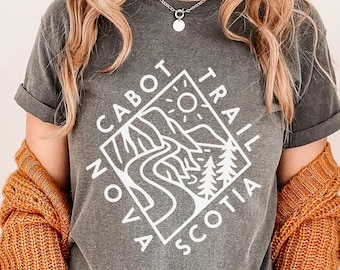 Cabot Trail Nova Scotia Shirt – Comfort Colors Heavyweight Tee, Coastal Road Trip Graphic, Canada Gift, Scenic Drive T-Shirt