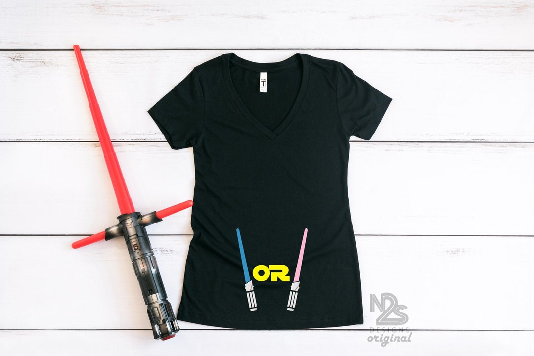 Lightsaber Gender Reveal Women's T Shirt Star Gender Reveal Shirt Boy