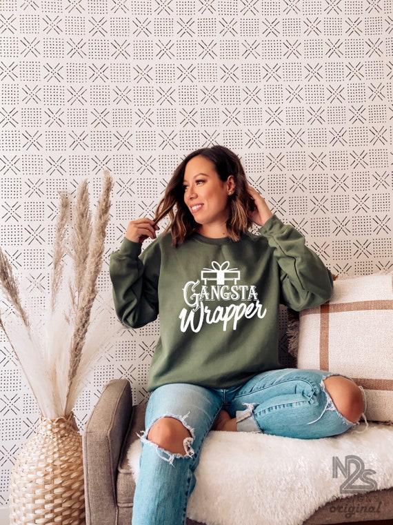 Funny Christmas Sweatshirt Gangsta Wrapper Unisex Crew - Etsy