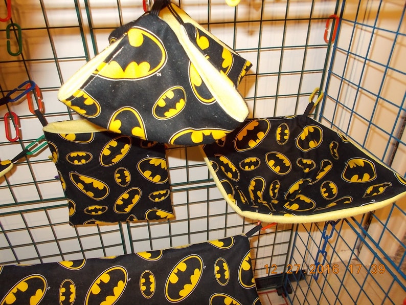 BATMAN BLACK Sugar Glider 6 pc cage set