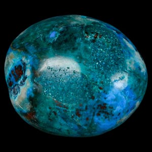 1.6&quot; Chrysocolla Palm Stone Polished Free Form Blue And Teal Color Location Peru Free Shipping