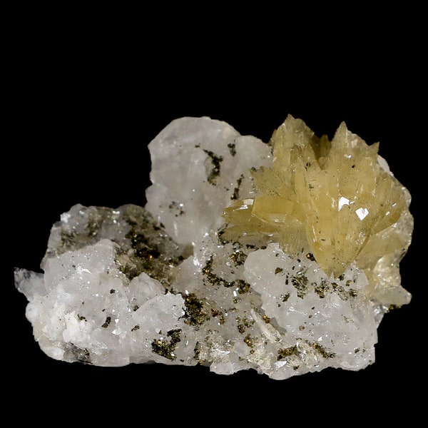 2.1" Barite Blades, Pyrite And Crystal Quartz Minerals Bou Nahas Mine Morocco Free Shipping