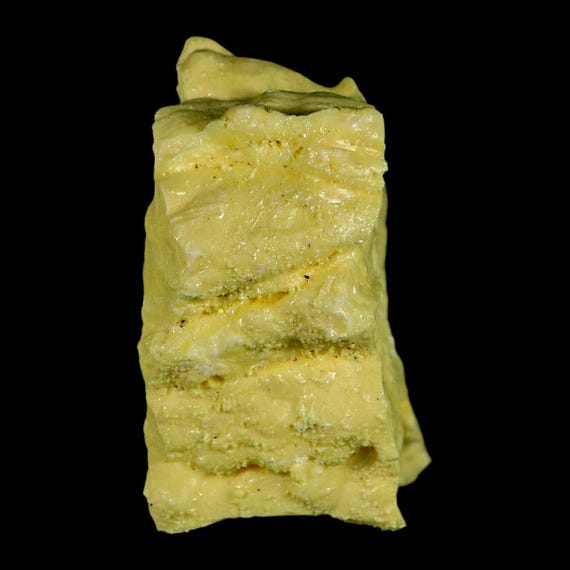 ルイジアナ州産、2.5インチの明るい黄色の硫黄結晶鉱物標本（原石