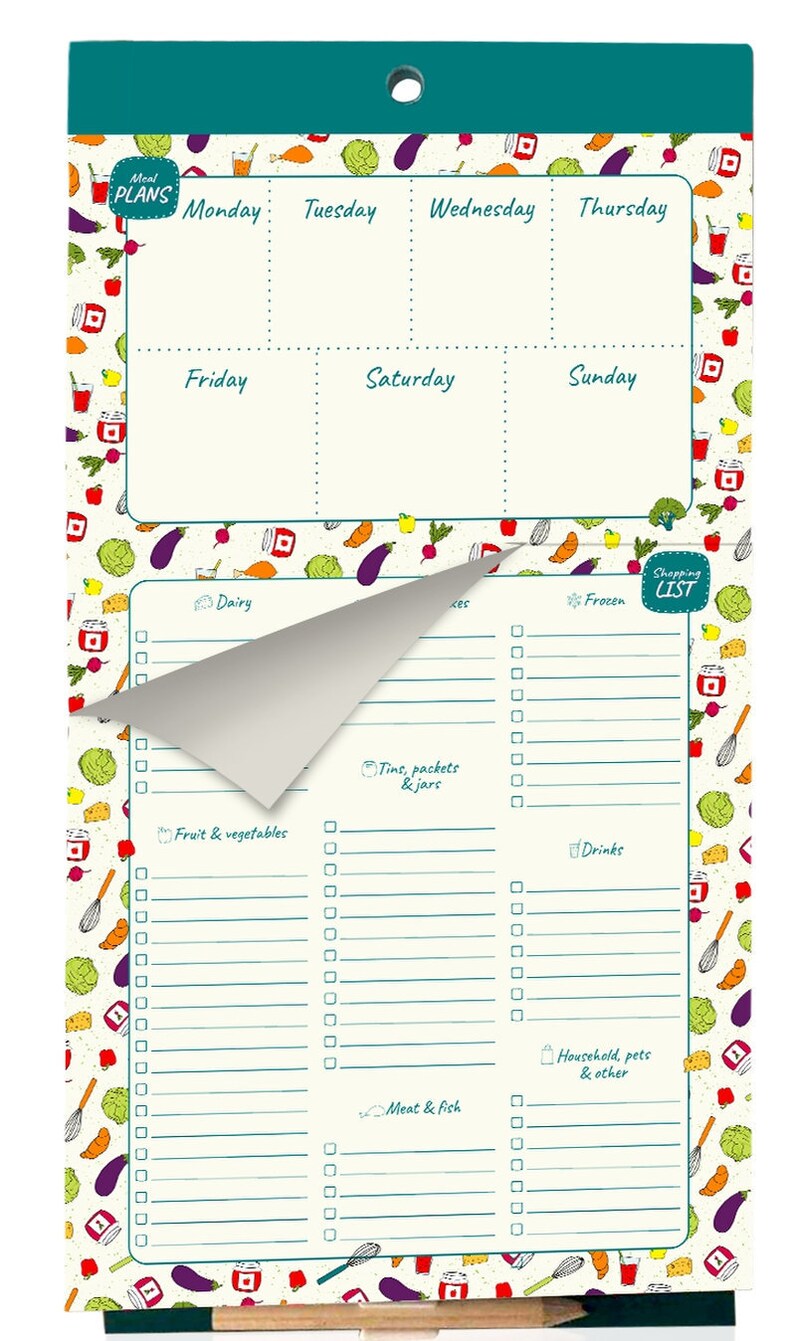 52 Page Weekly Meal Planner & Shopping List Pad for Etsy UK