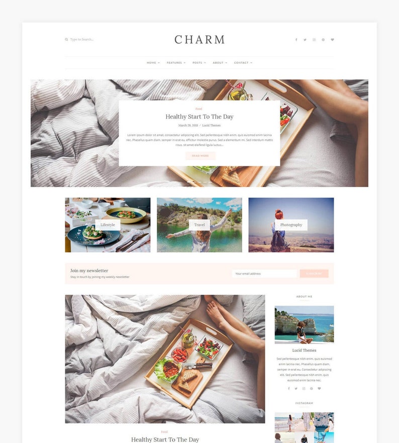 Charm - Blog WordPress Theme 