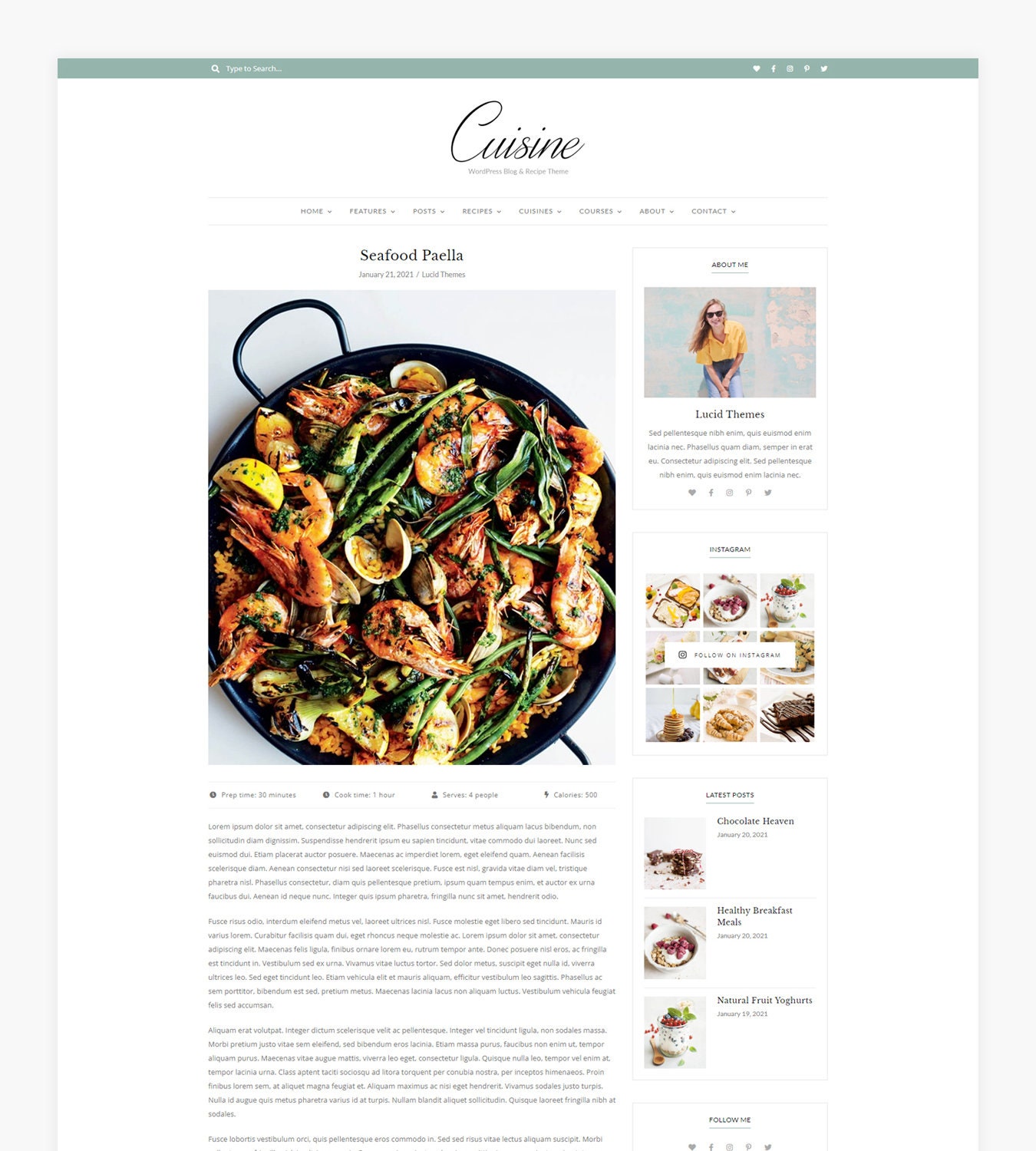 Cuisine - Wordpress Food Blog Theme - Etsy