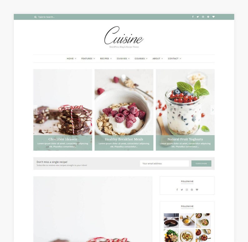 Cuisine - Food Blog & Recipe WordPress Theme 