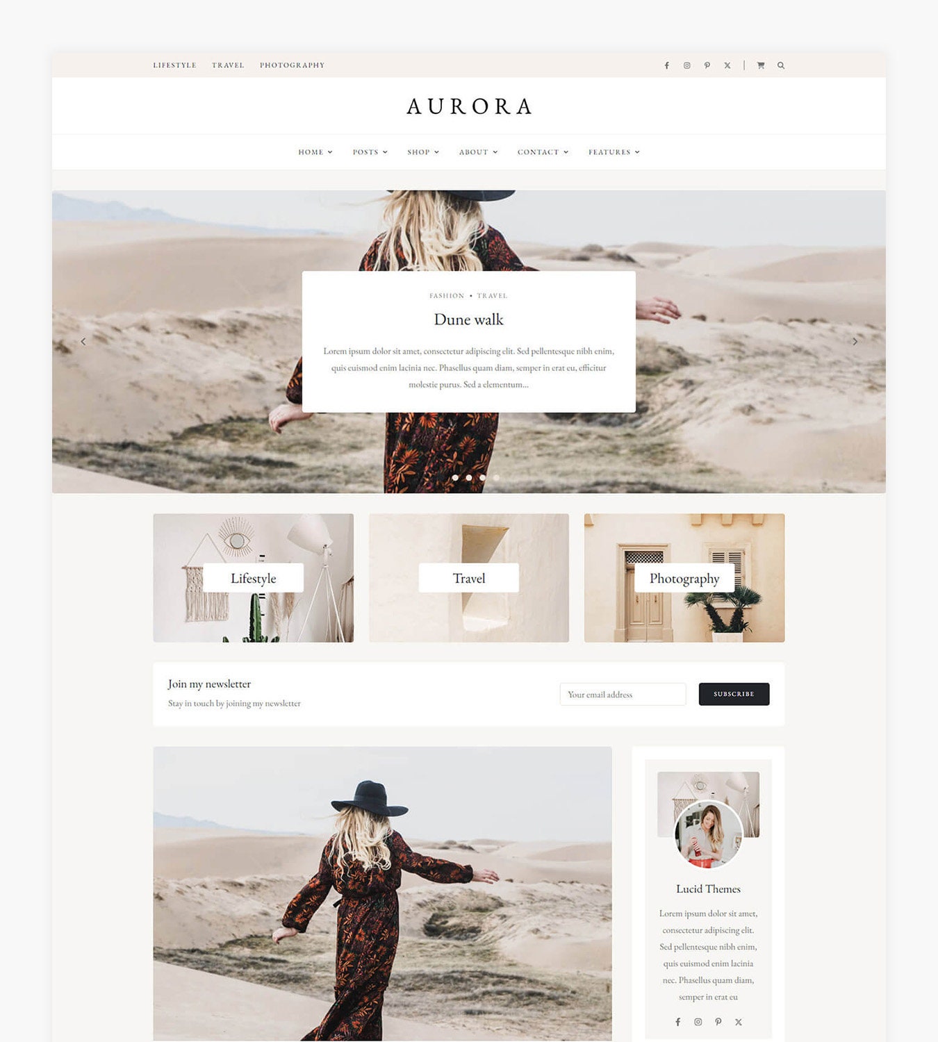 Aurora - Wordpress Blog & Shop Theme - Etsy