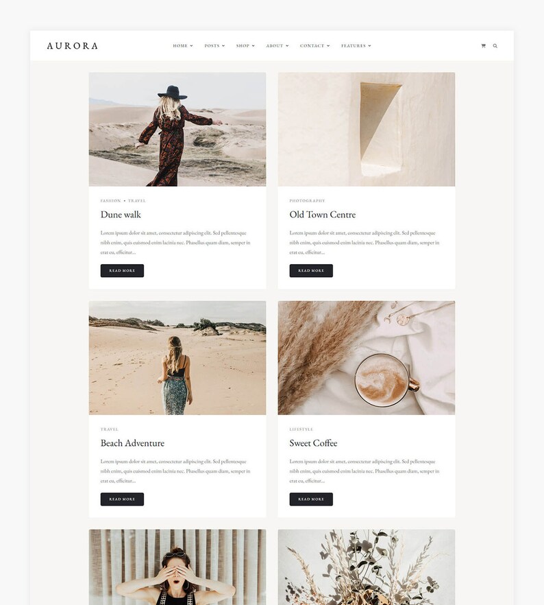 Aurora - Wordpress Blog & Shop Theme - Etsy