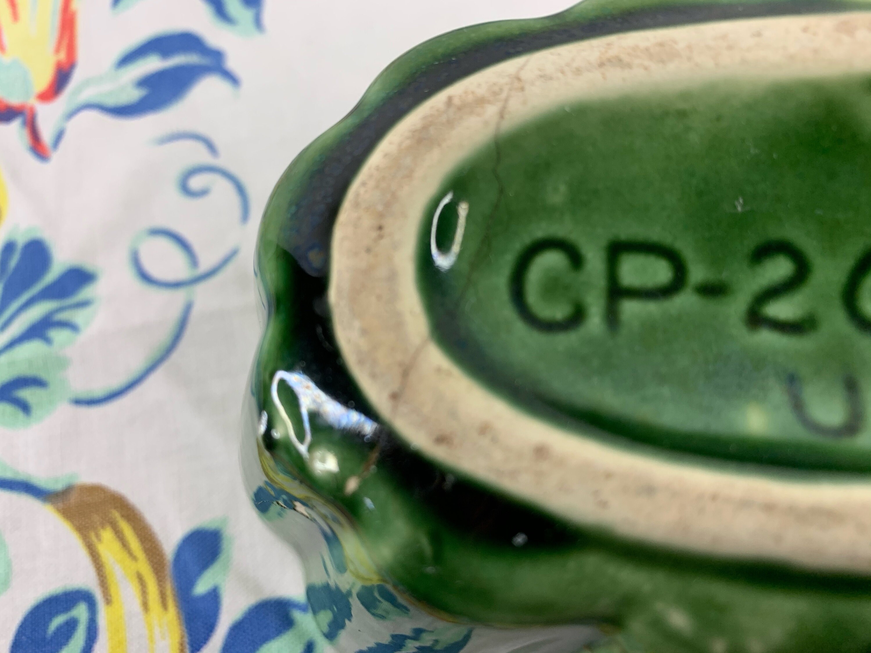 Vintage COOKSON Pottery Planter Marked CP2606 USA Dark Green Etsy