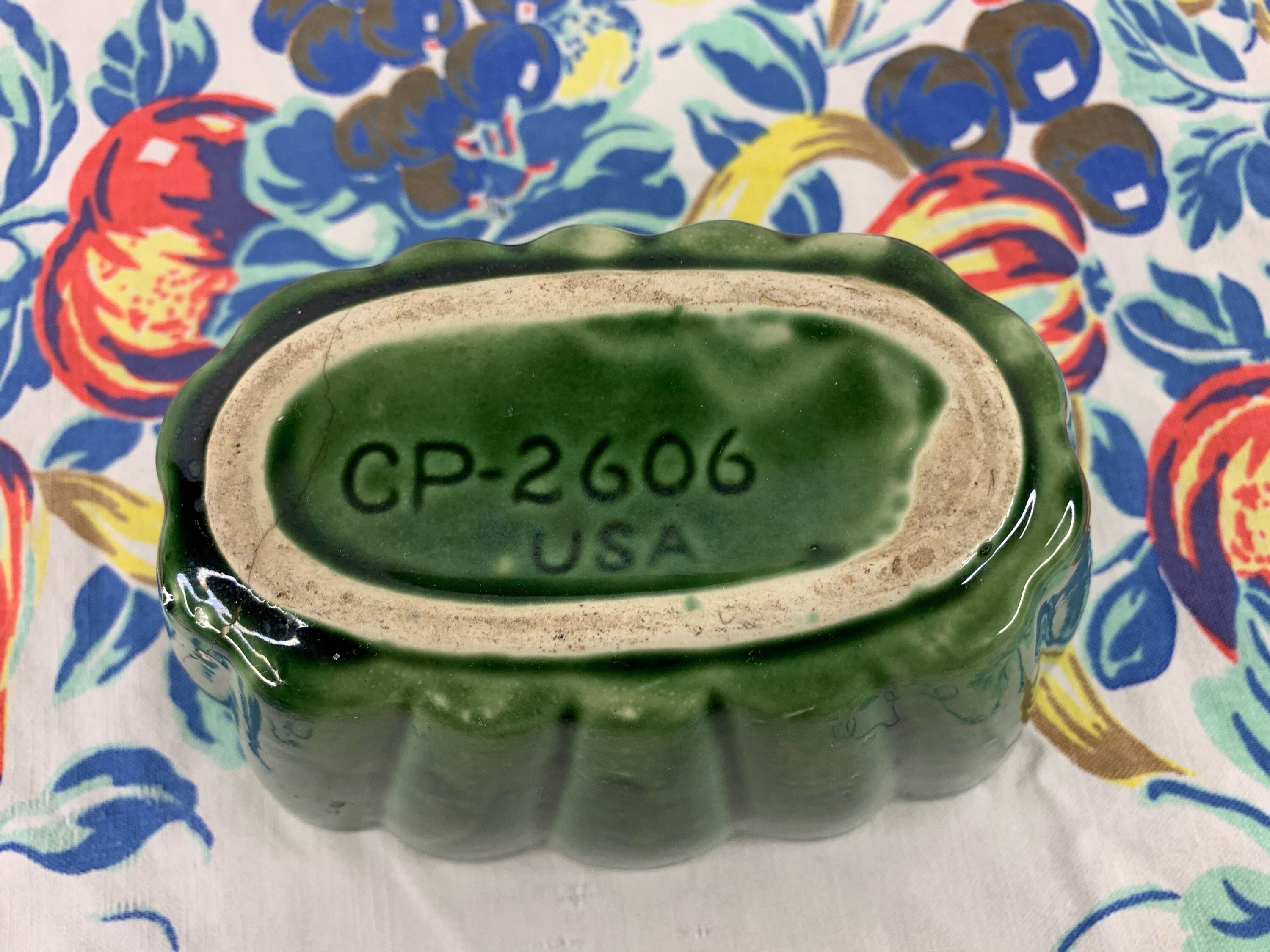 Vintage COOKSON Pottery Planter Marked CP2606 USA Dark Green Etsy