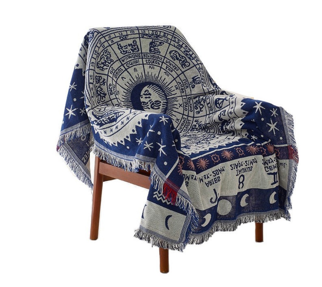 Horoscope Blanket Astrology Furniture Throw Zodiac Picnic Etsy