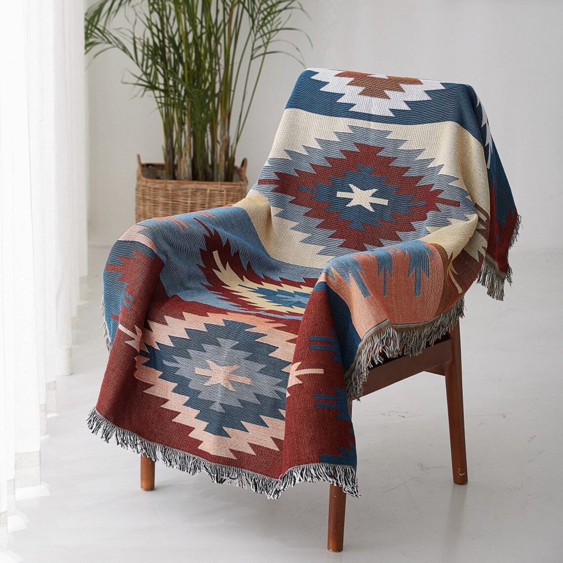 Aztec Boho Blanket Bohemian Furniture Throw Picnic Blanket Etsy