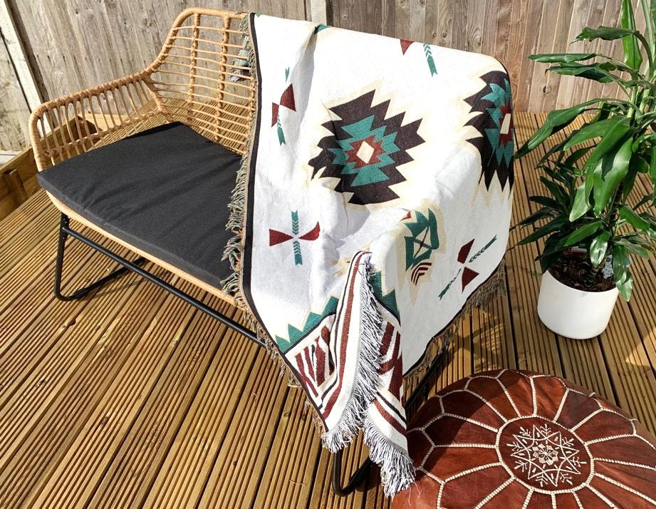 Luxury Aztec Picnic Blanket Bohemian Garden Throw Mexican Etsy