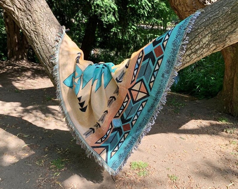 Native American Blanket Aztec Boho Furniture Throw Picnic Etsy