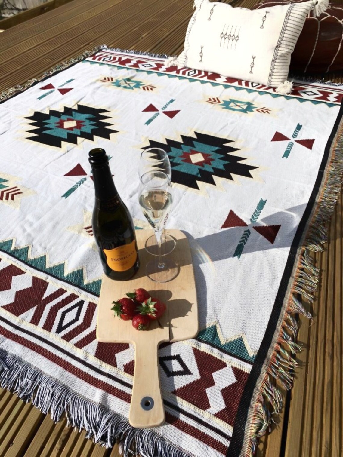 Luxury Aztec Picnic Blanket Bohemian Garden Throw Mexican Etsy