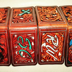 Mens Leather wallet, Custom leather wallet, Hand tooled western wallet