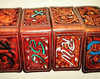 Mens Leather wallet, Custom leather wallet, Hand tooled western wallet