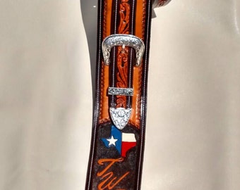 Custom tooled leather guitar strap, hand tooled leather guitar strap, Custom Guitar strap