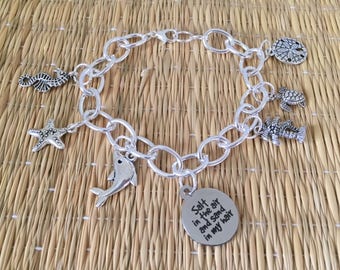 Salt in the Air and Sand in my Hair Charm Bracelet