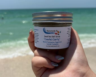 Coastal Clarity Salt Scrub - A blend of lavender, lemongrass, eucalyptus, and peppermint!