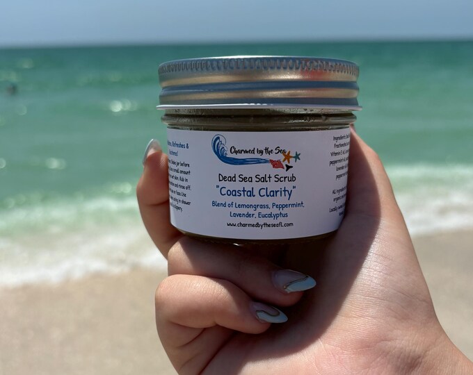 Coastal Clarity Salt Scrub - A blend of lavender, lemongrass, eucalyptus, and peppermint!