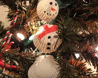 Seaside Snowman Christmas Ornament